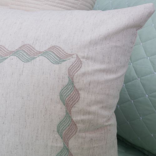Capa de Almofada Linho Onda 50cm x 50cm - Verde Malva