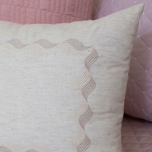 Almofada Retangular Linho Onda 45cm x 35cm - Bege