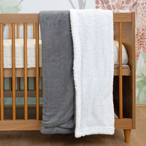 Cobertor Soft de Berço - Cinza