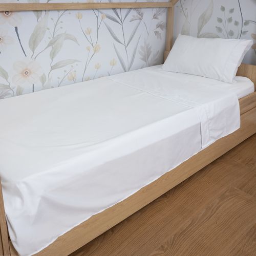 Lençol de Solteiro Corrente 3 Peças - Branco