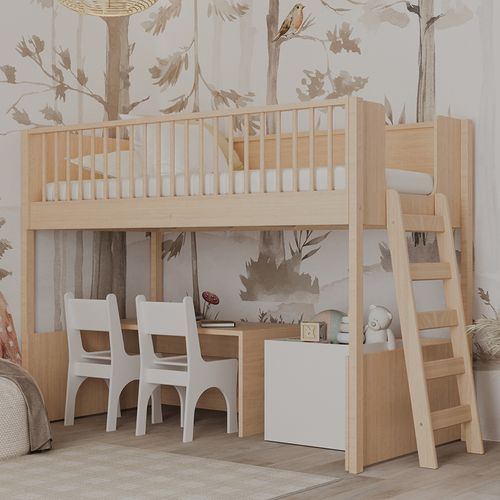 Cama Infantil Mezanino Fazenda - Carvalho