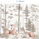 Papel-de-Parede-Infantil-Cervo-na-Floresta-Bege---Mural-4
