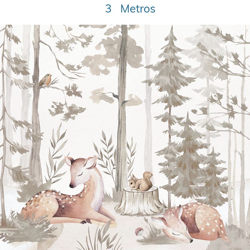 Papel-de-Parede-Infantil-Cervo-na-Floresta-Bege---Mural-4