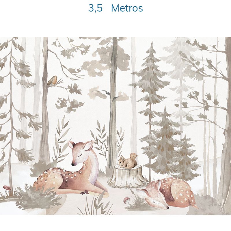 Papel-de-Parede-Infantil-Cervo-na-Floresta-Bege---Mural-5