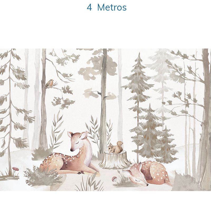 Papel-de-Parede-Infantil-Cervo-na-Floresta-Bege---Mural-6