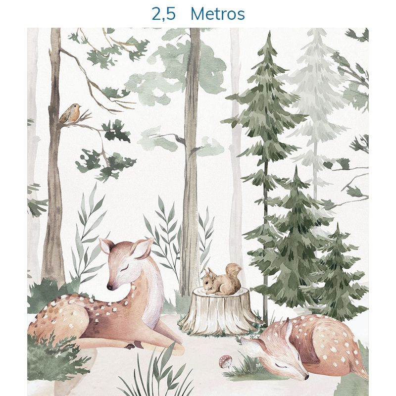 Papel-de-Parede-Infantil-Cervo-na-Floresta-Verde---Mural-3