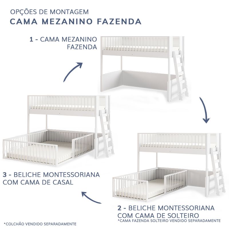 Beliche-Infantil-Montessoriana-Com-Cama-de-Casal-Fazenda---Branco-6