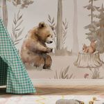 Papel-de-Parede-Infantil-Urso-na-Floresta-Bege---Mural-2