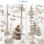 Papel-de-Parede-Infantil-Urso-na-Floresta-Bege---Mural-4