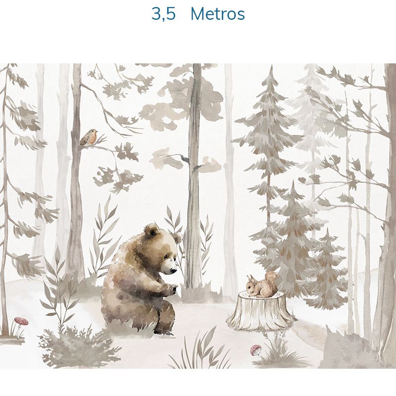 Papel-de-Parede-Infantil-Urso-na-Floresta-Bege---Mural-5