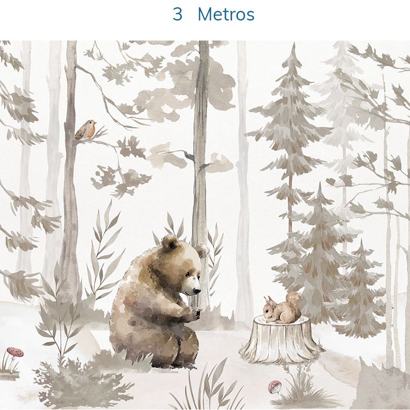 Papel-de-Parede-Infantil-Urso-na-Floresta-Bege---Mural-4