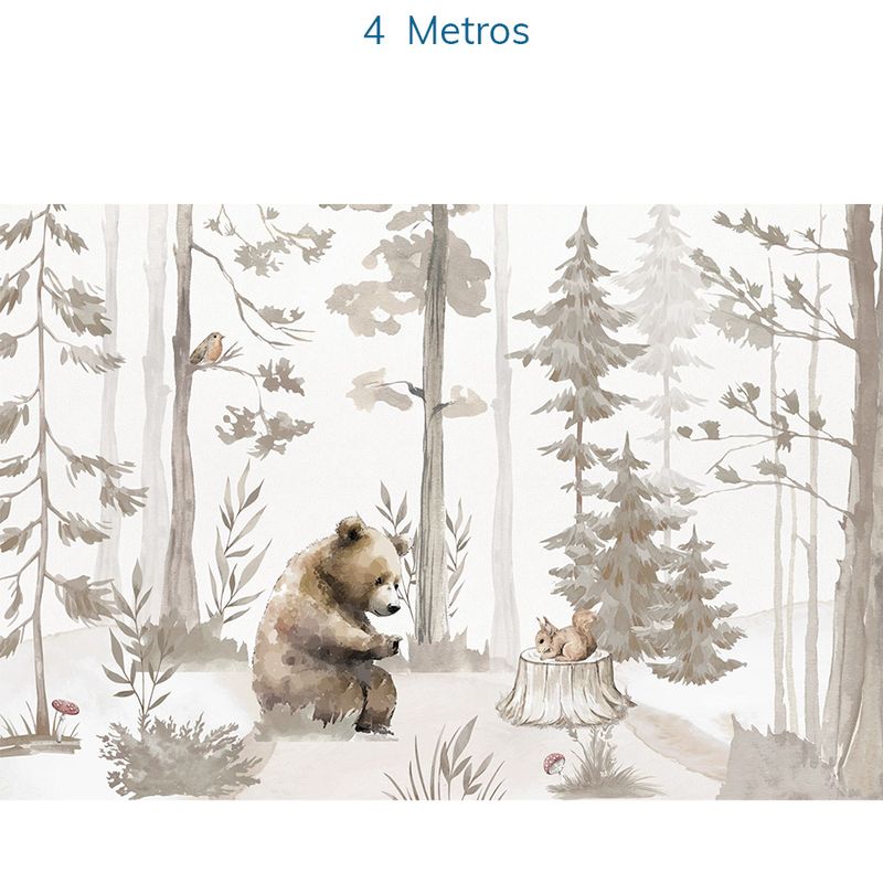 Papel-de-Parede-Infantil-Urso-na-Floresta-Bege---Mural-6