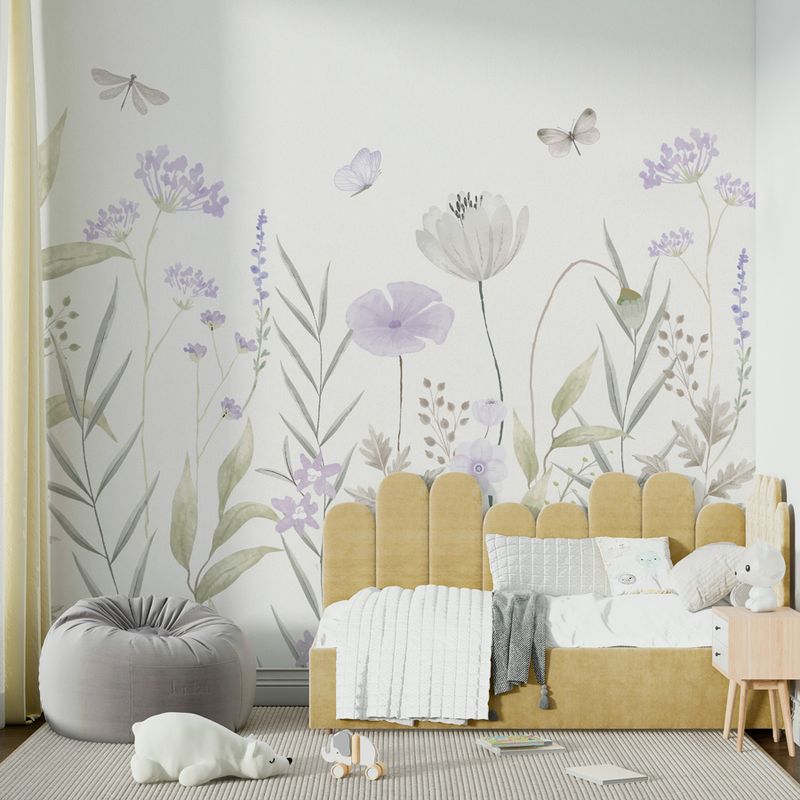 Papel-de-Parede-Infantil-Jardim-Do-Outono-Lilas---Mural-1