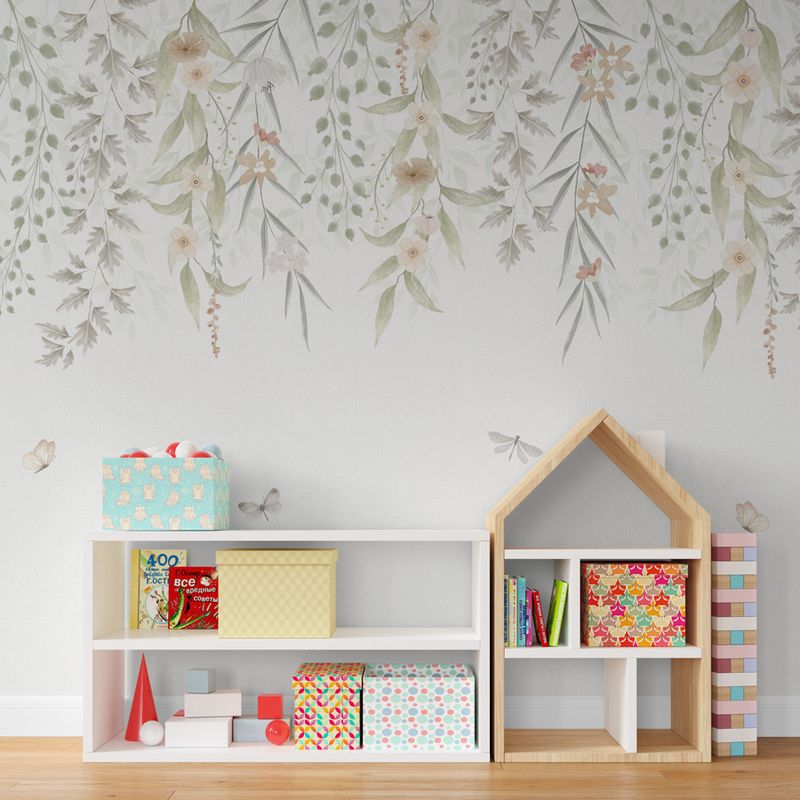 Papel-de-Parede-Infantil-Jardim-Suspenso-do-Outono-Coral---Mural-1