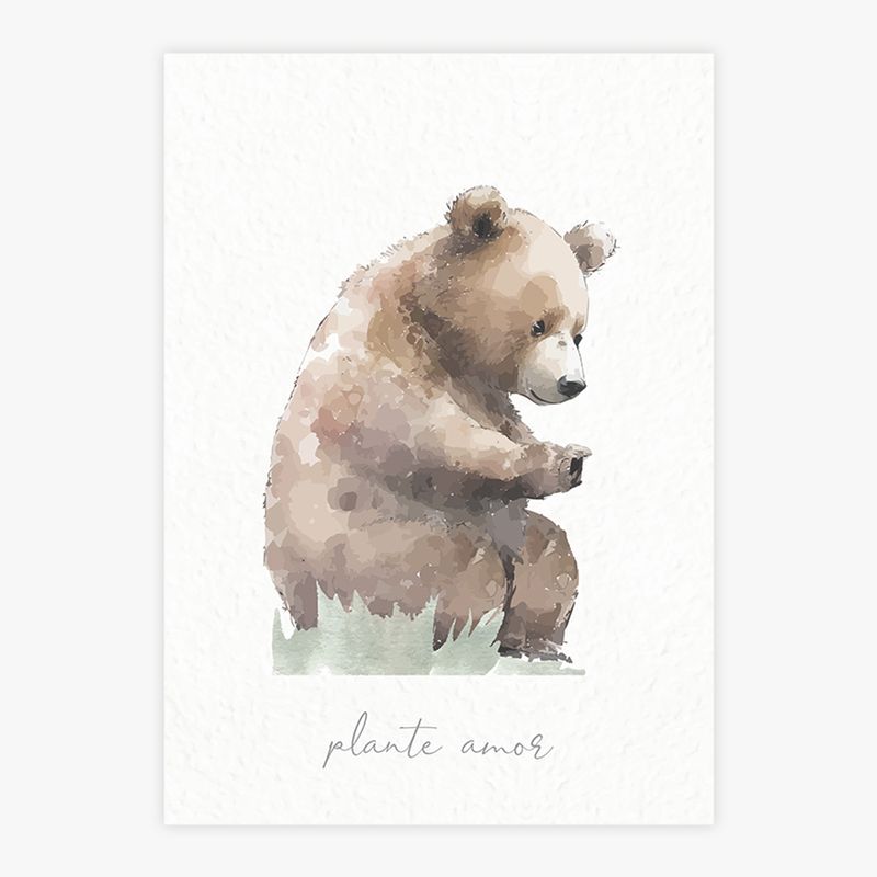 Quadro-Infantil-Urso-na-Floresta-Verde---Vertical-1