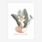Quadro-Infantil-Raposa-Paz-e-Amor-Coral---Vertical-1