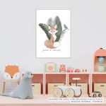 Quadro-Infantil-Raposa-Paz-e-Amor-Coral---Vertical-2