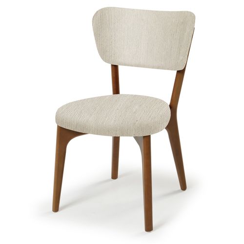 Cadeira Para Mesa de Jantar 50 Estofada Nogueira - Cru
