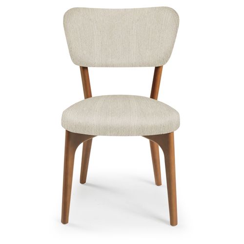 Cadeira Para Mesa de Jantar 50 Estofada Freijó - Cru