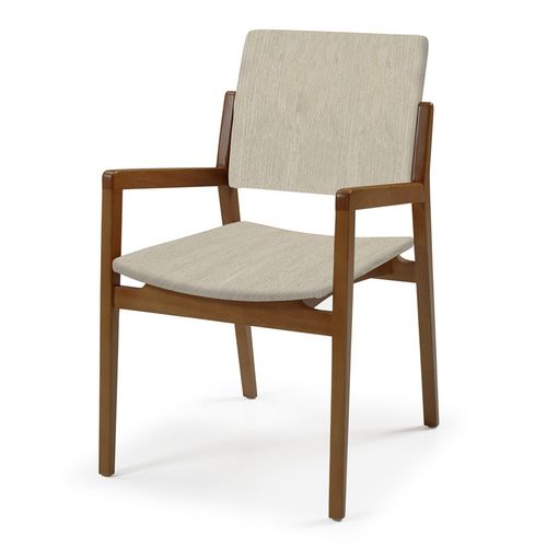 Cadeira Para Mesa de Jantar Nice Com Braço Nogueira - Cru