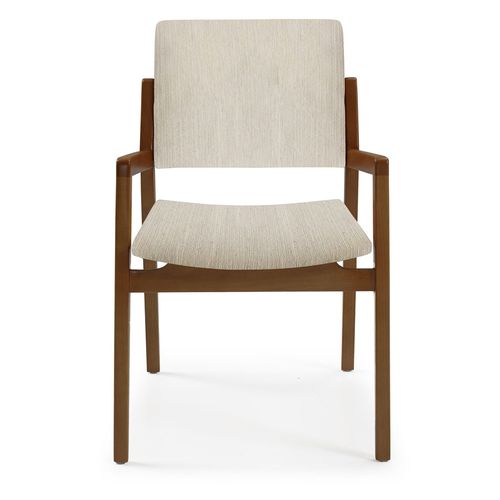 Cadeira Para Mesa de Jantar Nice Com Braço Nogueira - Cru