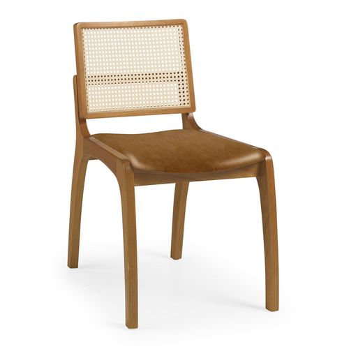 Cadeira Para Mesa de Jantar Torino Palha Natural Freijó - Caramelo