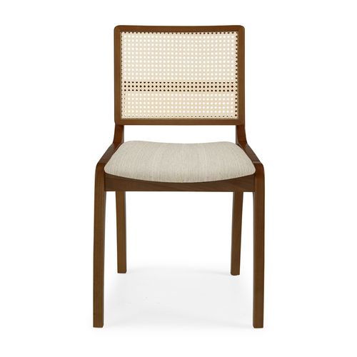 Cadeira Para Mesa de Jantar Torino Palha Natural Nogueira - Cru