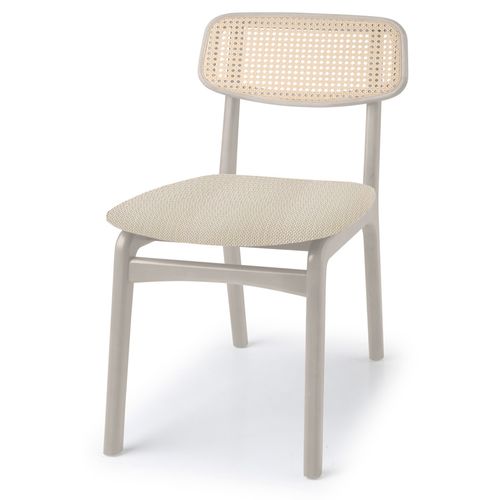 Cadeira Para Mesa de Jantar Sara Palha Natural Off White - Cru Texturizado