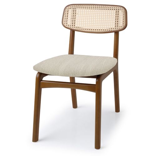 Cadeira Para Mesa de Jantar Sara Palha Natural Nogueira - Cru