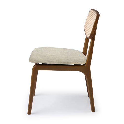 Cadeira Para Mesa de Jantar Sara Palha Natural Nogueira - Cru