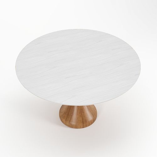 Mesa de Jantar Gota Redonda - Madeira Branco