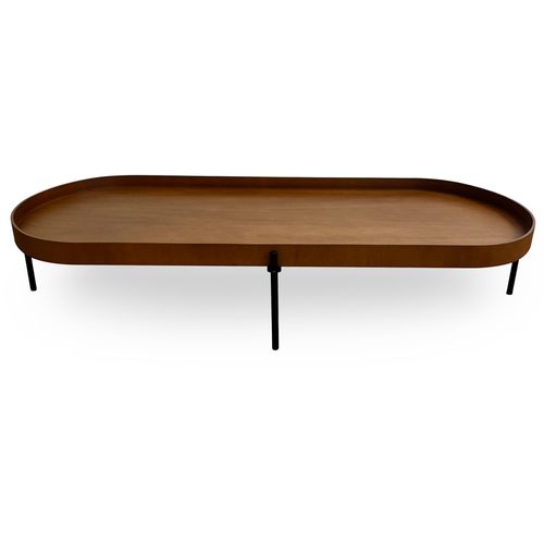 Mesa de Centro Cora Oval - Jequitibá Natural e Pé Preto