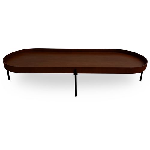Mesa de Centro Cora Oval - Nozes Jequitibá e Pé Preto