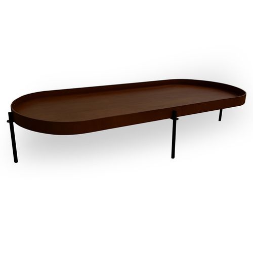 Mesa de Centro Cora Oval - Nozes Jequitibá e Pé Preto