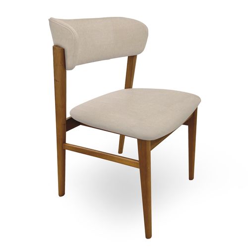 Cadeira Para Mesa de Jantar Madri - Jequitibá Natural e Linho Bege