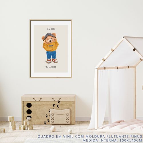 Quadro Infantil Urso It's Cool To Be Kind - Vertical