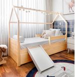 Cama-com-Casinha-Up-2-em-1-com-Cama-Auxiliar-Carvalho-e-Escorregador-Branco-2