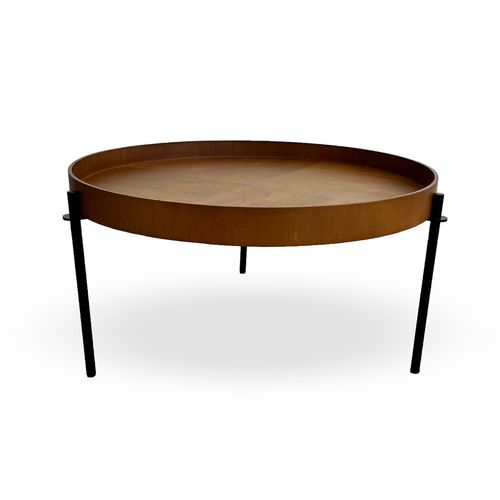 Mesa de Centro Cora Redonda - Jequitibá Natural e Pé Preto