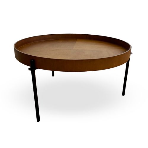 Mesa de Centro Cora Redonda - Jequitibá Natural e Pé Preto