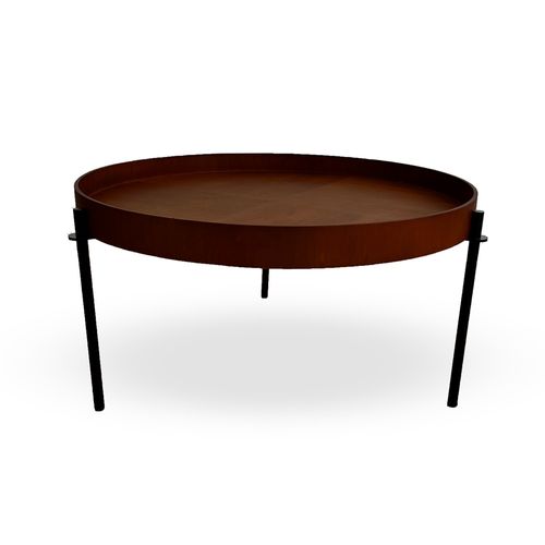 Mesa de Centro Cora Redonda - Nozes Jequitibá e Pé Preto