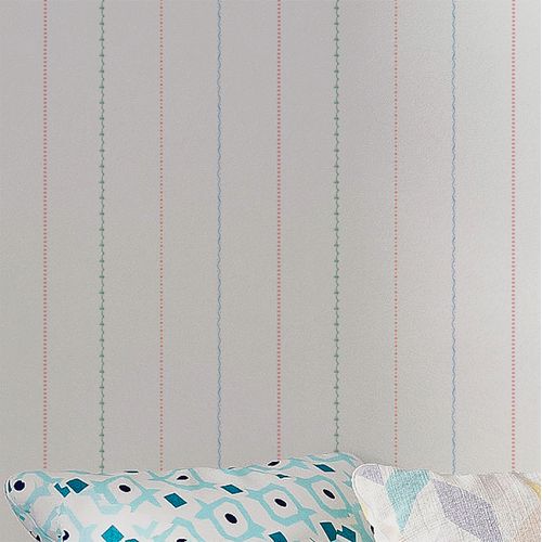 Papel de Parede Listra Com Folhas Paris Cru