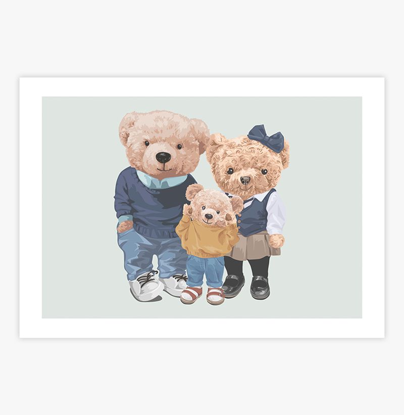 Quadro-Infantil-Familia-Urso-Polo-Menino-Verde---Horizontal-1