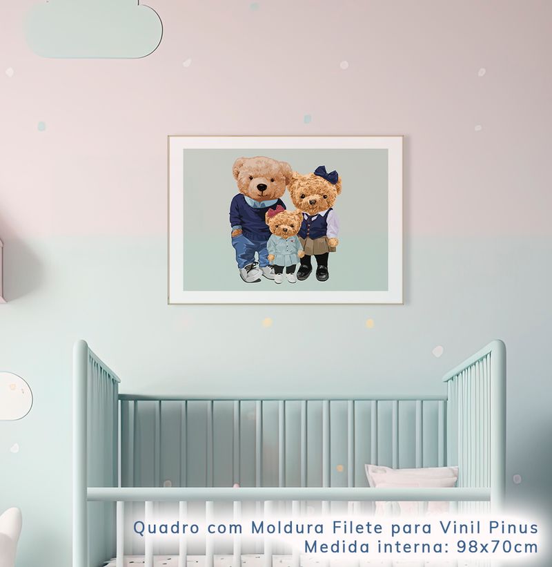 Quadro-Infantil-Familia-Urso-Polo-Menina-Verde---Horizontal-2