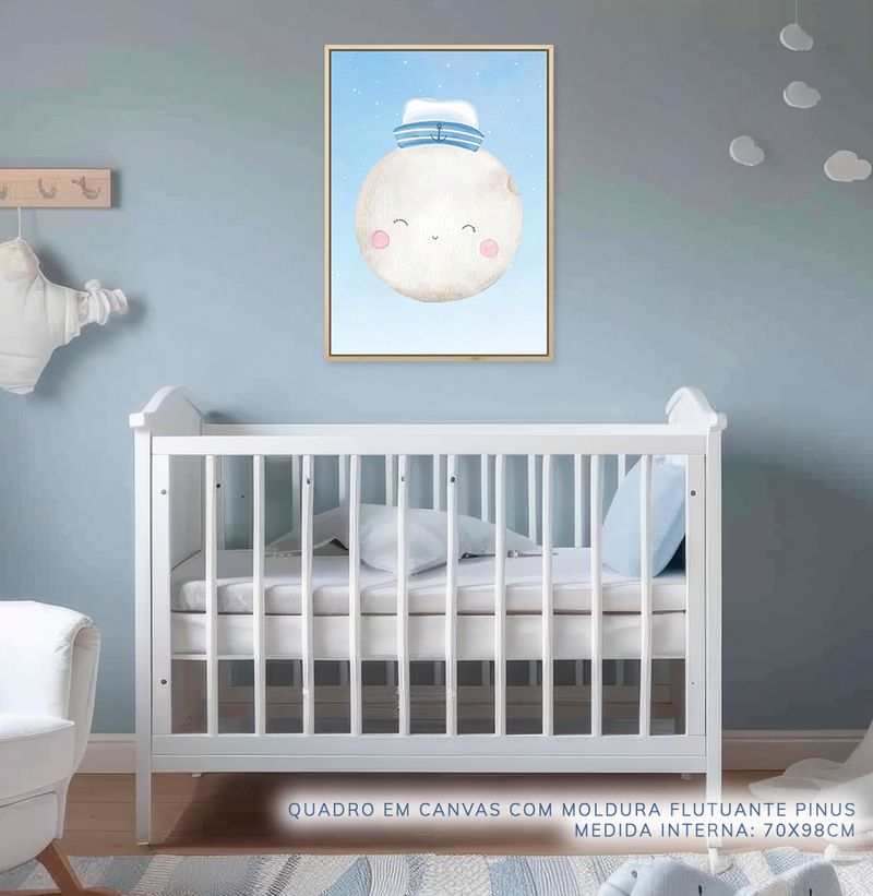 Quadro-Infantil-Lua-Aquarela-Com-Chapeu-Azul---Vertical-2