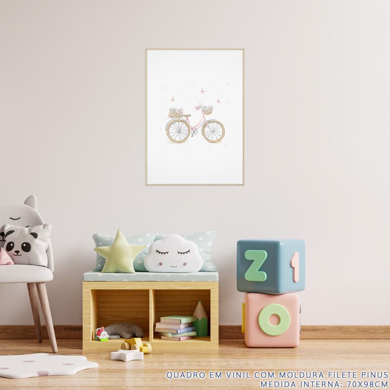 Quadro-Infantil-Jardim-Bicicleta-Rosa---Vertical-2