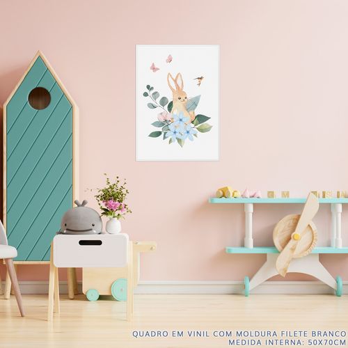 Quadro Infantil Coelho Jardim da Mali - Vertical