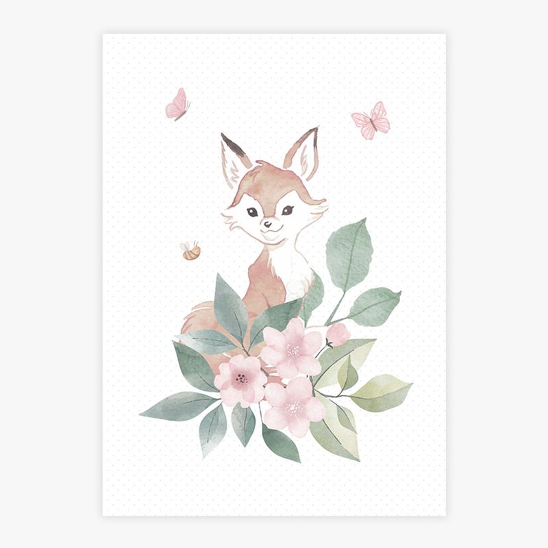 Quadro-Infantil-Raposa-Jardim-da-Mali---Vertical-1