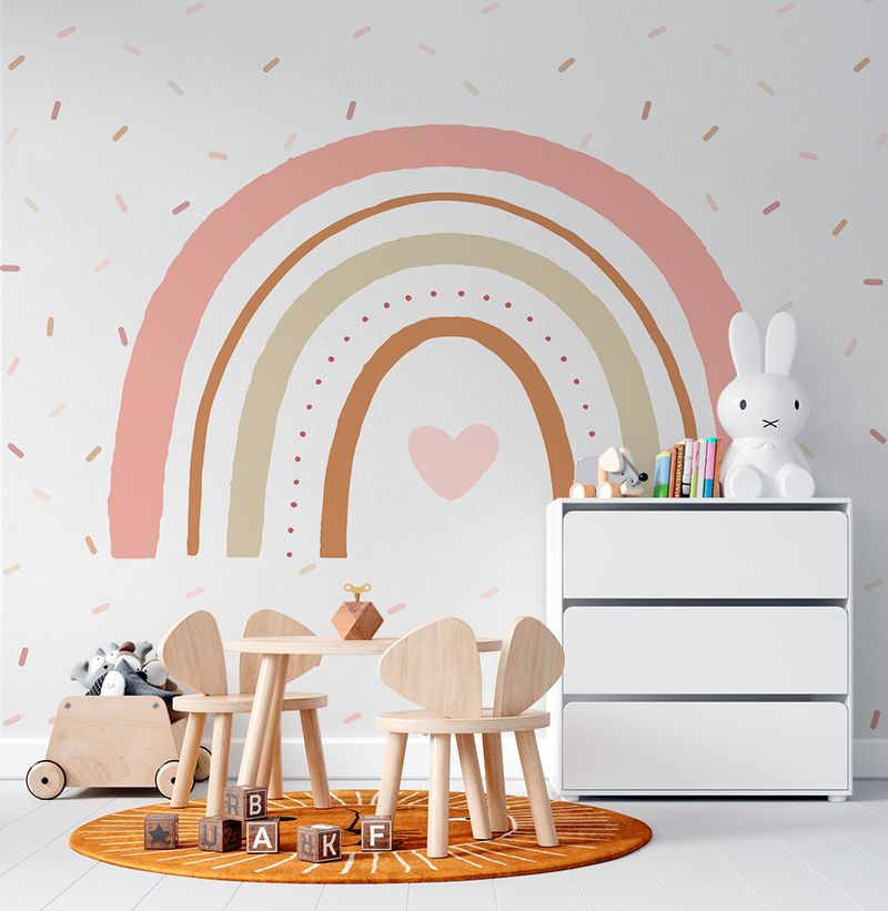Papel-de-Parede-Arco-Iris-Aquarela-Com-Granulados-Cobre---Mural-1