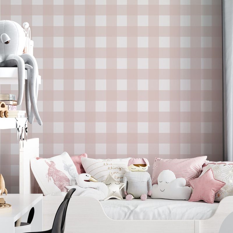 Papel-de-Parede-Infantil-Xadrez-Medio---Rosa-Claro-2