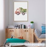 Quadro-Infantil-Caminhao-Aquarela-Verde---Vertical-2